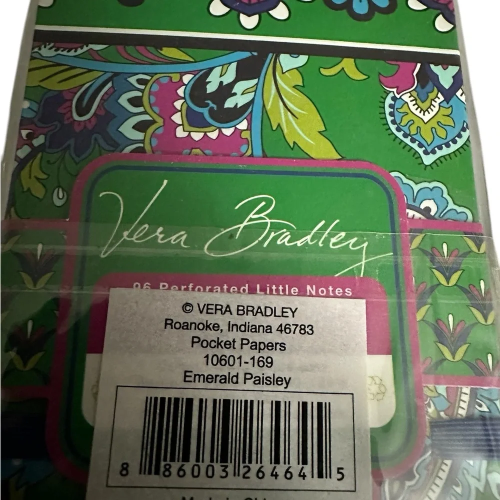 Two NWT Vera Bradley Mini Notebooks with mini pencil GREEN & Pink